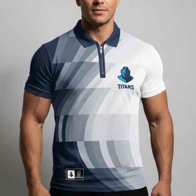 NRL Gold Coast Titans Personalized Zip Polo Shirt Gift For Fans