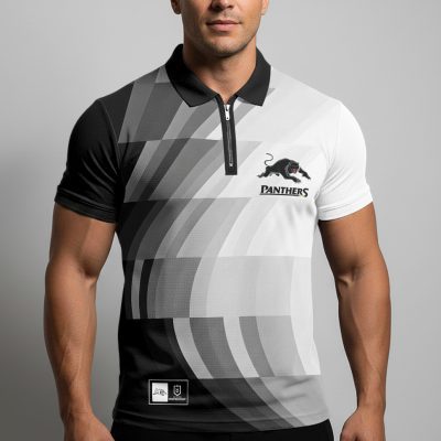 NRL Penrith Panthers Personalized Zip Polo Shirt Gift For Fans