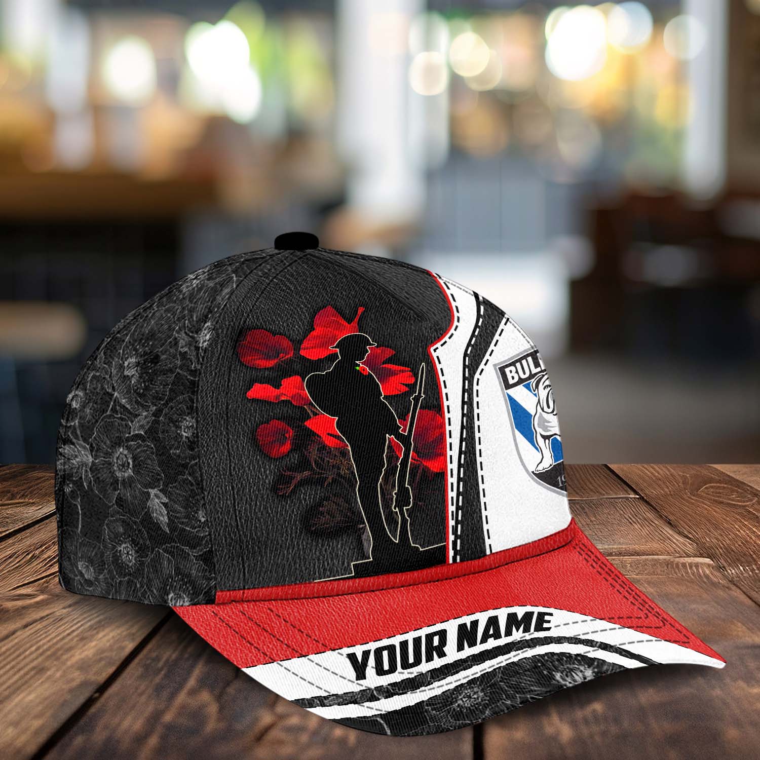 NRL Canterbury-Bankstown Bulldogs x Anzac Day Custom Name Classic Cap Gift For Fans NRL Canterbury-Bankstown Bulldogs x Anzac Day Custom Name Classic Cap Gift For Fans