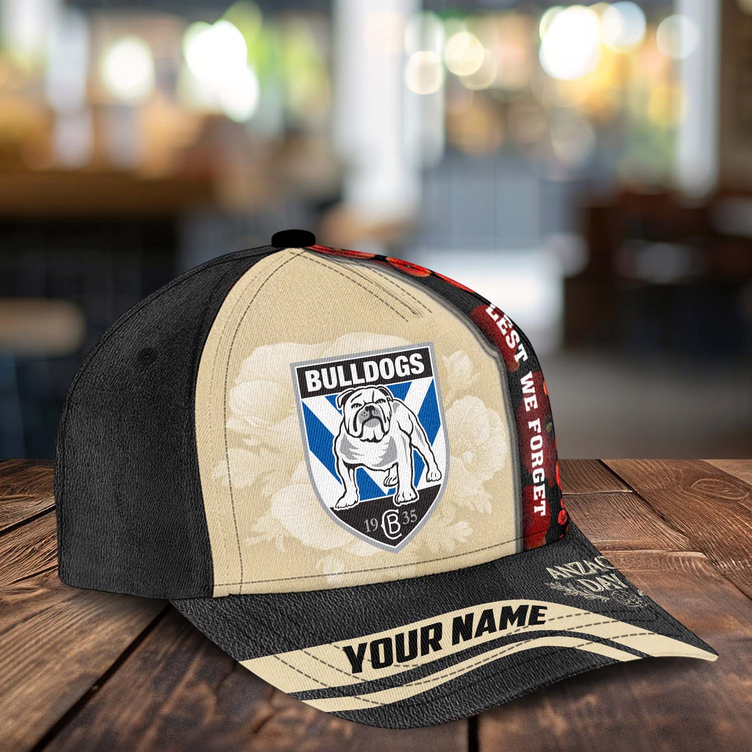 NRL Canterbury-Bankstown Bulldogs x Anzac Day Custom Name Classic Cap Gift For Fans NRL Canterbury-Bankstown Bulldogs x Anzac Day Custom Name Classic Cap Gift For Fans