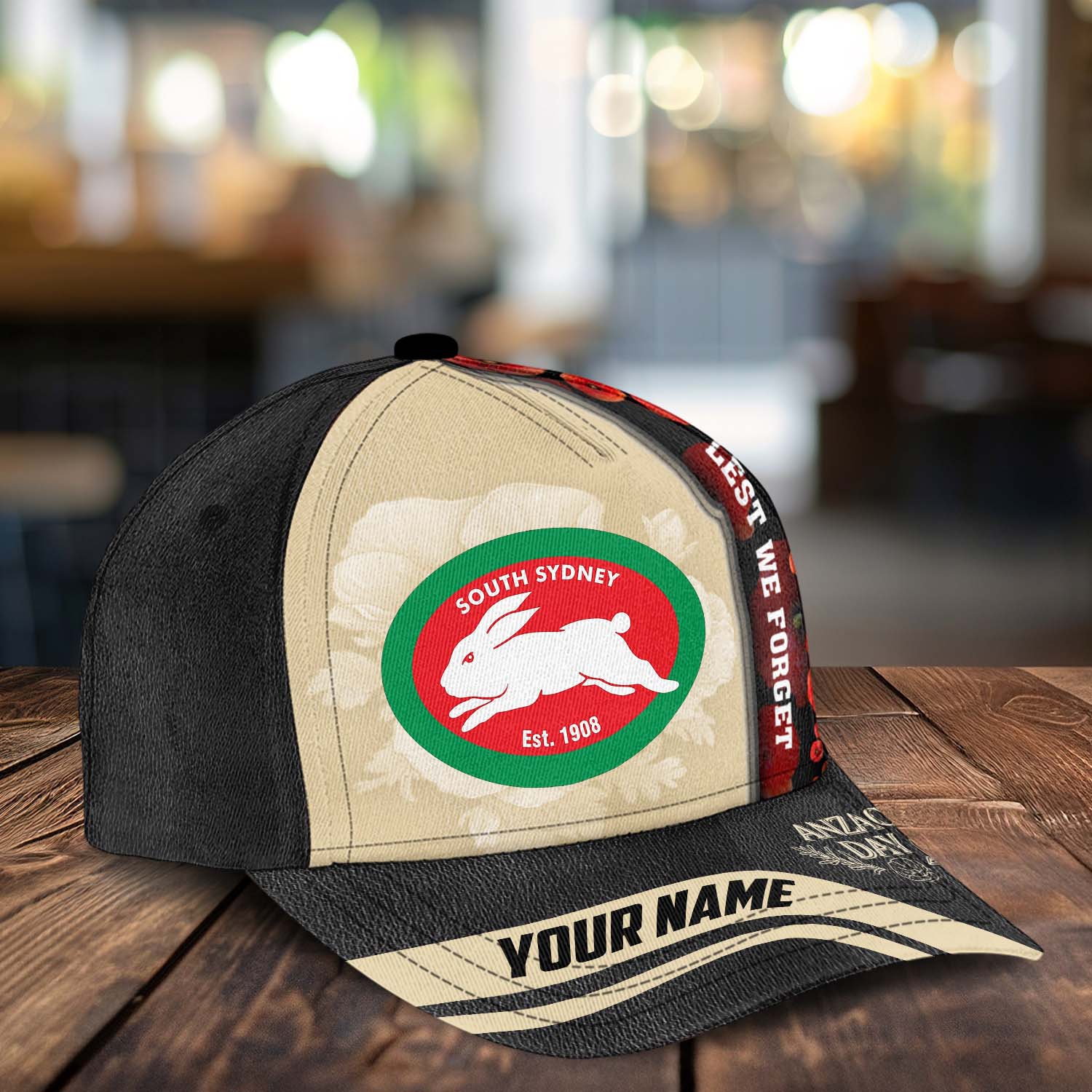NRL South Sydney Rabbitohs x Anzac Day Custom Name Classic Cap Gift For Fans NRL South Sydney Rabbitohs x Anzac Day Custom Name Classic Cap Gift For Fans