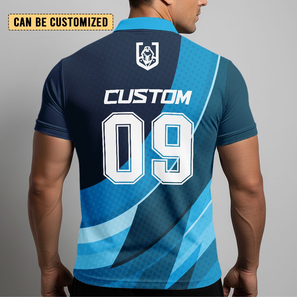 NRL Gold Coast Titans Personalized Zip Polo Shirt Gift For Fans NRL Gold Coast Titans Personalized Zip Polo Shirt Gift For Fans