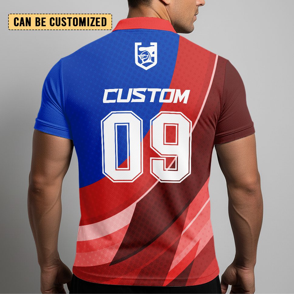 NRL Newcastle Knights Personalized Zip Polo Shirt Gift For Fans NRL Newcastle Knights Personalized Zip Polo Shirt Gift For Fans