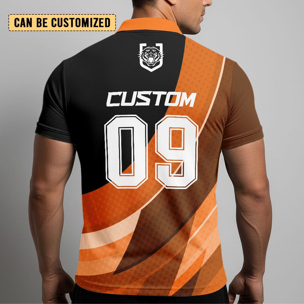 NRL Wests Tigers Personalized Zip Polo Shirt Gift For Fans NRL Wests Tigers Personalized Zip Polo Shirt Gift For Fans