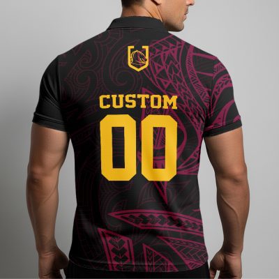 NRL Brisbane Broncos Personalized Zip Polo Shirt Gift For Fans