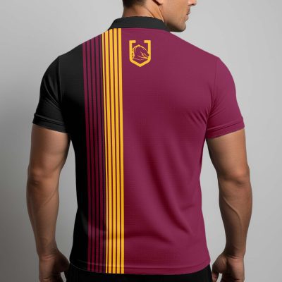 NRL Brisbane Broncos Personalized Zip Polo Shirt Gift For Fans