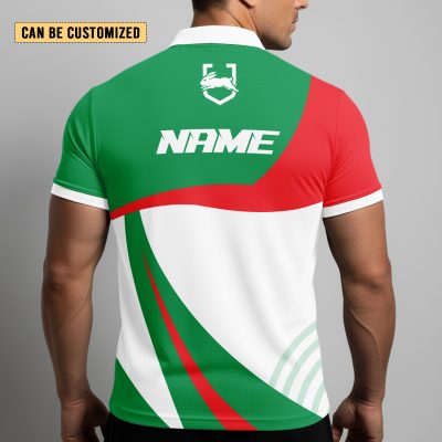 NRL South Sydney Rabbitohs Personalized Zip Polo Shirt Gift For Fans
