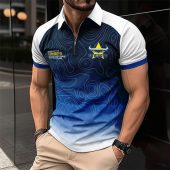 NRL North Queensland Cowboys Personalized Zip Polo Shirt Gift For Fans