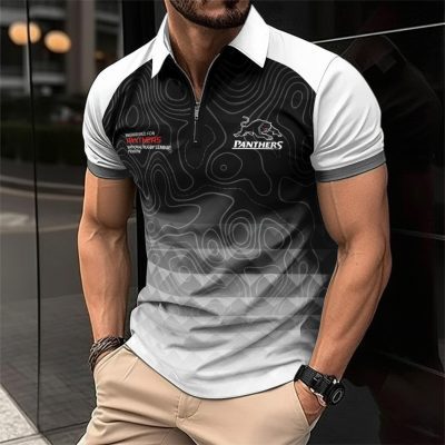 NRL Penrith Panthers Personalized Zip Polo Shirt Gift For Fans