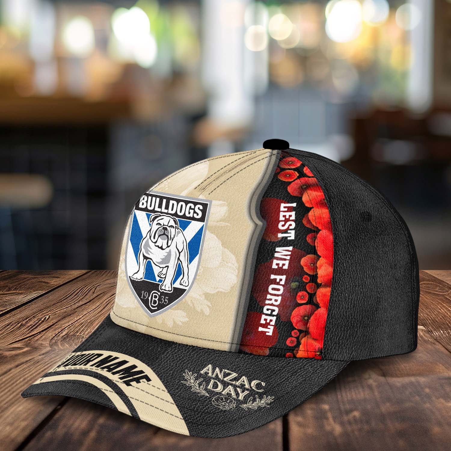 NRL Canterbury-Bankstown Bulldogs x Anzac Day Custom Name Classic Cap Gift For Fans NRL Canterbury-Bankstown Bulldogs x Anzac Day Custom Name Classic Cap Gift For Fans