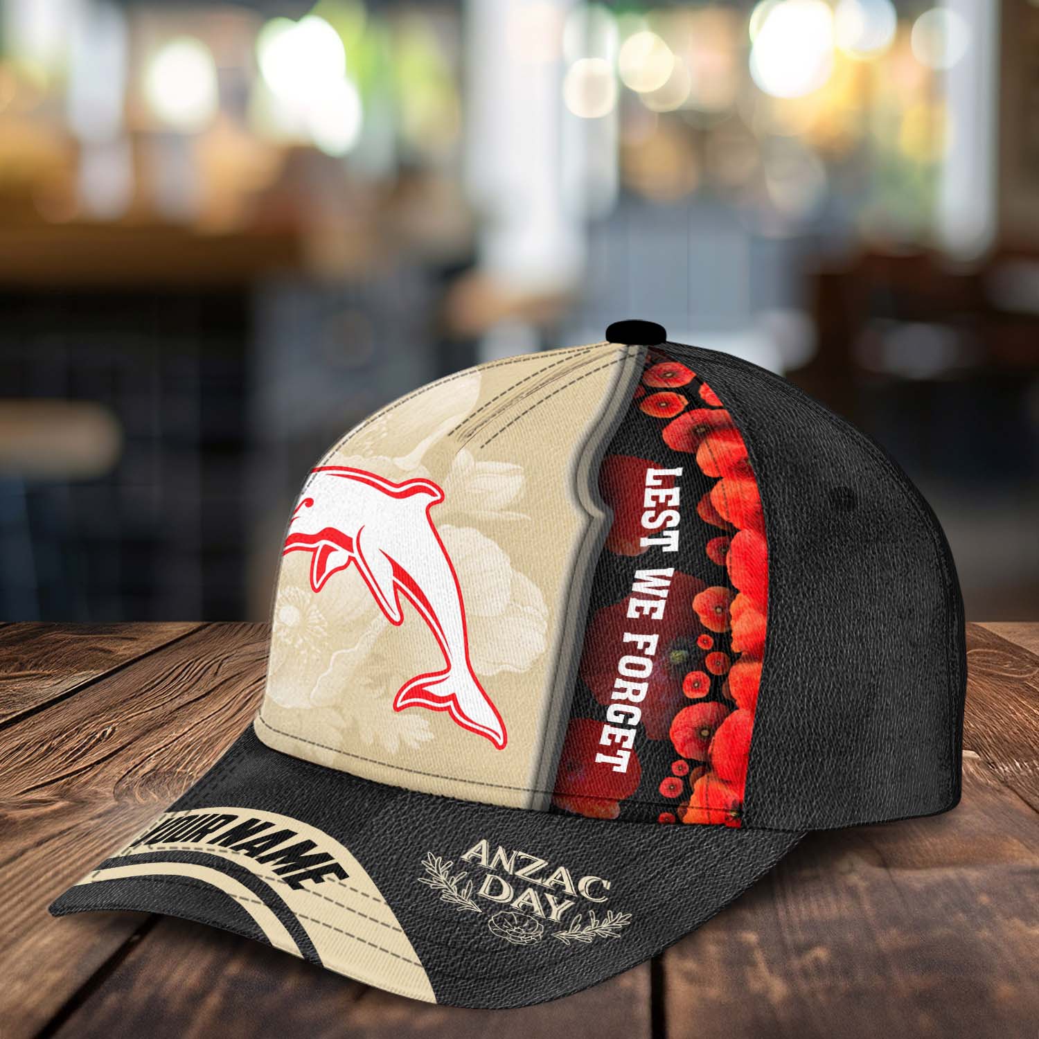 NRL Dolphins x Anzac Day Custom Name Classic Cap Gift For Fans NRL Dolphins x Anzac Day Custom Name Classic Cap Gift For Fans