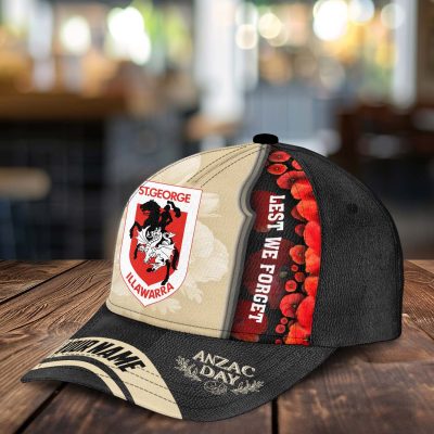 NRL St. George Illawarra Dragons x Anzac Day Custom Name Classic Cap Gift For Fans