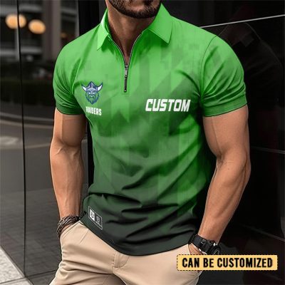 NRL Canberra Raiders Personalized Zip Polo Shirt Gift For Fans