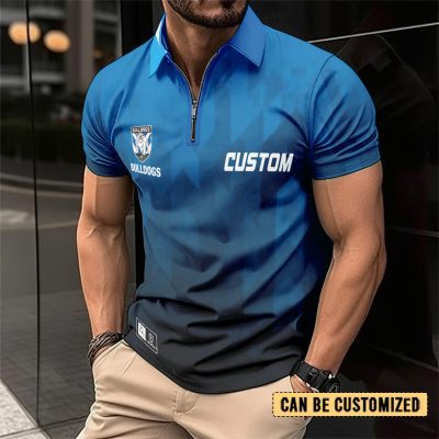 NRL Canterbury-Bankstown Bulldogs Personalized Zip Polo Shirt Gift For Fans