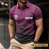 NRL Manly Warringah Sea Eagles Personalized Zip Polo Shirt Gift For Fans