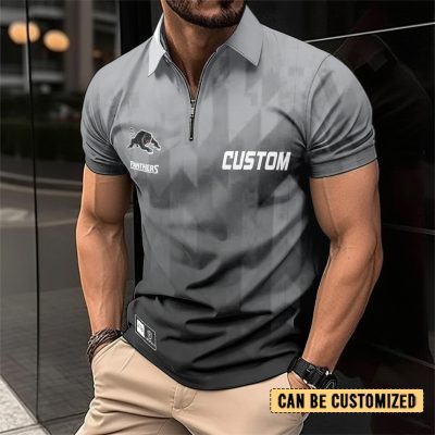 NRL Penrith Panthers Personalized Zip Polo Shirt Gift For Fans