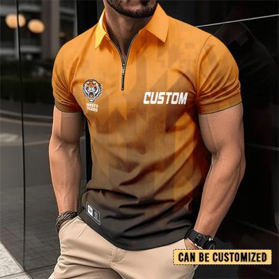 NRL Wests Tigers Personalized Zip Polo Shirt Gift For Fans