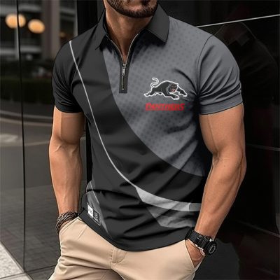 NRL Penrith Panthers Personalized Zip Polo Shirt Gift For Fans