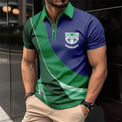 NRL New Zealand Warriors Personalized Zip Polo Shirt Gift For Fans
