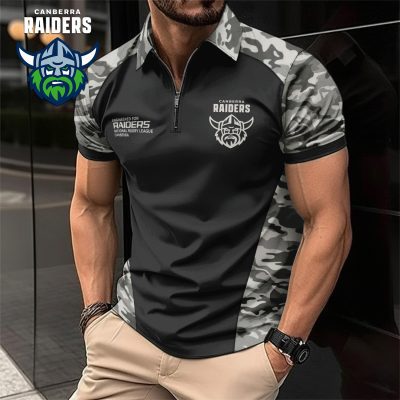 NRL Canberra Raiders Personalized Zip Polo Shirt Gift For Fans