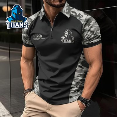 NRL Gold Coast Titans Personalized Zip Polo Shirt Gift For Fans