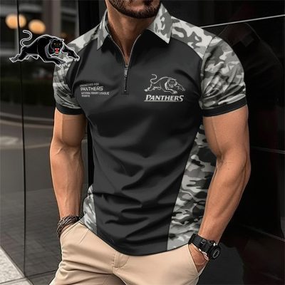 NRL Penrith Panthers Personalized Zip Polo Shirt Gift For Fans