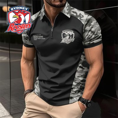 NRL Sydney Roosters Personalized Zip Polo Shirt Gift For Fans