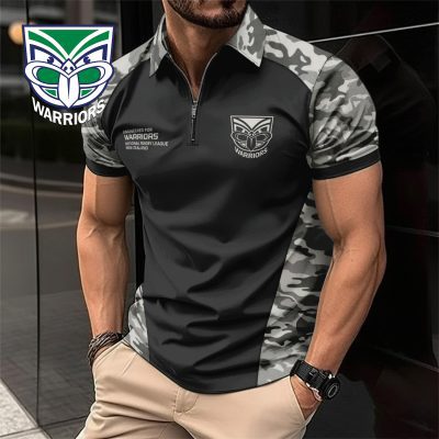 NRL New Zealand Warriors Personalized Zip Polo Shirt Gift For Fans