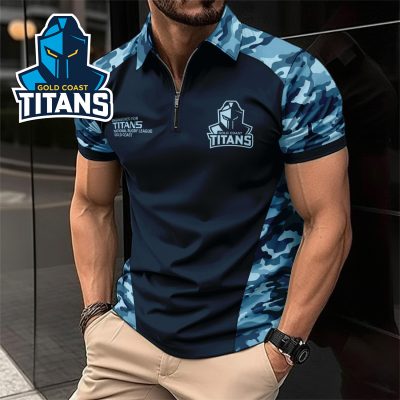 NRL Gold Coast Titans Personalized Zip Polo Shirt Gift For Fans