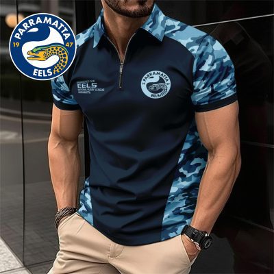 NRL Parramatta Eels Personalized Zip Polo Shirt Gift For Fans