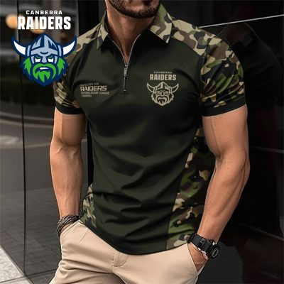 NRL Canberra Raiders Personalized Zip Polo Shirt Gift For Fans