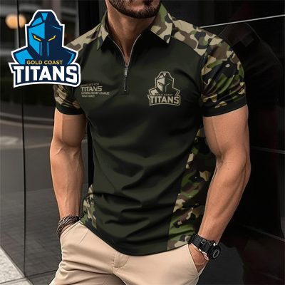 NRL Gold Coast Titans Personalized Zip Polo Shirt Gift For Fans
