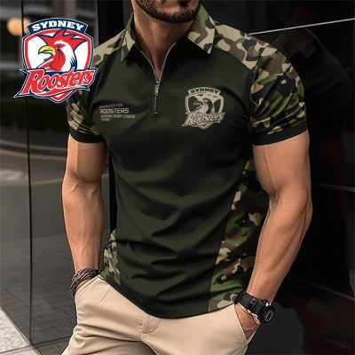 NRL Sydney Roosters Personalized Zip Polo Shirt Gift For Fans