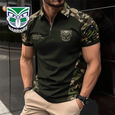 NRL New Zealand Warriors Personalized Zip Polo Shirt Gift For Fans