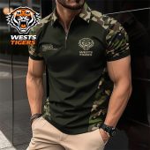 NRL Wests Tigers Personalized Zip Polo Shirt Gift For Fans