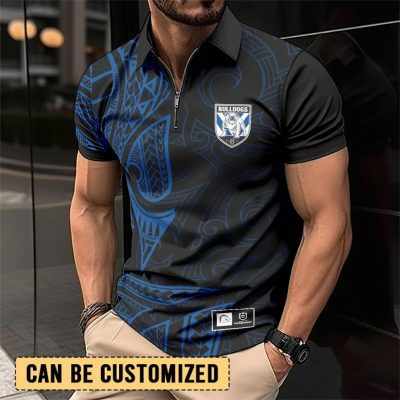 NRL Canterbury-Bankstown Bulldogs Personalized Zip Polo Shirt Gift For Fans