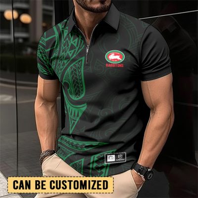 NRL South Sydney Rabbitohs Personalized Zip Polo Shirt Gift For Fans