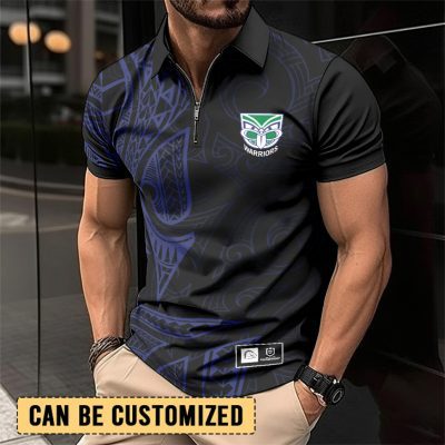 NRL New Zealand Warriors Personalized Zip Polo Shirt Gift For Fans