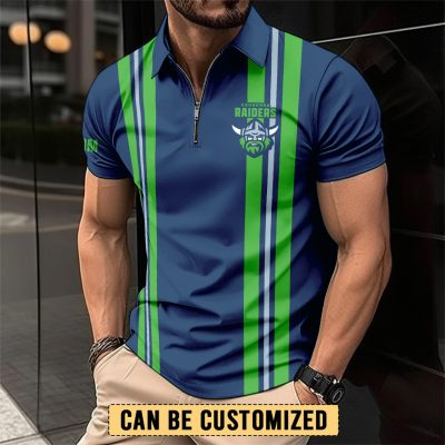 NRL Canberra Raiders Personalized Zip Polo Shirt Gift For Fans