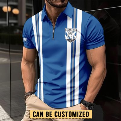 NRL Canterbury-Bankstown Bulldogs Personalized Zip Polo Shirt Gift For Fans