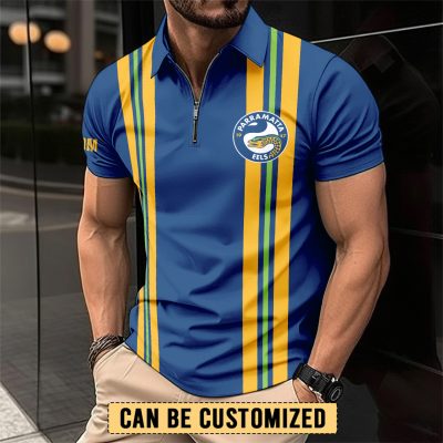 NRL Parramatta Eels Personalized Zip Polo Shirt Gift For Fans