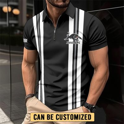 NRL Penrith Panthers Personalized Zip Polo Shirt Gift For Fans