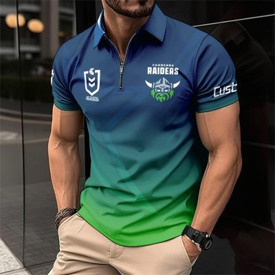 NRL Canberra Raiders Personalized Zip Polo Shirt Gift For Fans