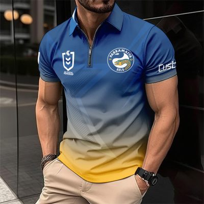 NRL Parramatta Eels Personalized Zip Polo Shirt Gift For Fans