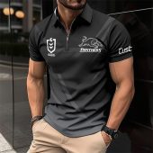 NRL Penrith Panthers Personalized Zip Polo Shirt Gift For Fans