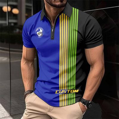 NRL Parramatta Eels Personalized Zip Polo Shirt Gift For Fans