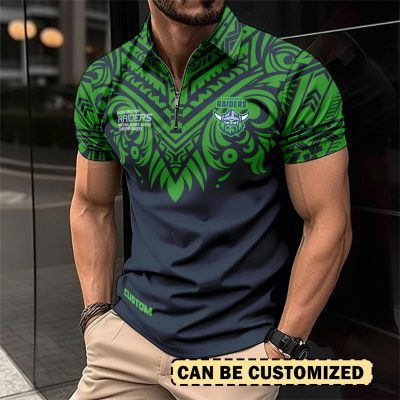 NRL Canberra Raiders Personalized Zip Polo Shirt Gift For Fans