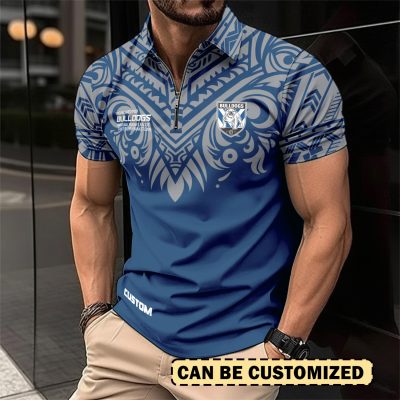 NRL Canterbury-Bankstown Bulldogs Personalized Zip Polo Shirt Gift For Fans
