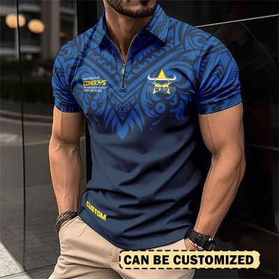 NRL North Queensland Cowboys Personalized Zip Polo Shirt Gift For Fans