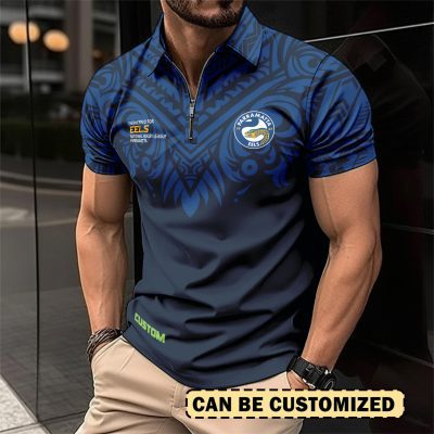 NRL Parramatta Eels Personalized Zip Polo Shirt Gift For Fans